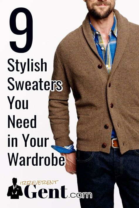 There are 9 must-have types of sweaters for guys who want to look their best. The one type of sweater that's most essential for well dressed men is… Mens Sweater Outfits Dressy, Sweater Types, Mens Sweater Outfits, Types Of Sweaters, Red Gingham Shirt, Gents Sweater, Sweater Outfits Men, Male Sweaters, Mens Fashion Sweaters