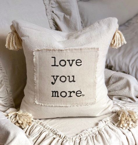 Excited to share this item from my #etsy shop: Linen Canvas Custom Pillow Cover with Saying Love and Tassel French Country Farmhouse Bedding #housewares #pillow #white #polyester #coveronly #patiooutdoor #housewarming #rectangle Country Farmhouse Bedding, Pillow With Tassels, French Country Bedrooms, Bantal Sofa, Custom Pillow Covers, French Country Farmhouse, Farmhouse Bedding, Country Decor Rustic, Diy Holz