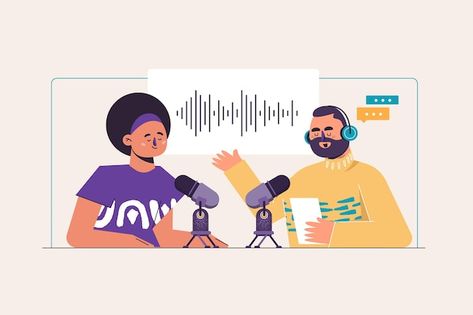 Podcast concept illustration | Free Vector #Freepik #freevector #microphone Testimonial Graphic, Podcast Advertising, Children's Book Layout, On Air Sign, Neon Azul, Youtube Editing, Performance Marketing, Concept Illustration, Instagram Branding