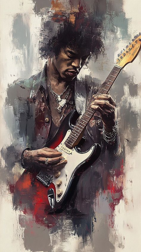 Free Mobile Wallpaper - digital-art.studio Music Illustration Artworks, Jimi Hendrix Wallpaper, Jimi Hendrix Art, Digital Art Portrait, Jimmy Hendrix, Abstract Art Images, Number Tattoos, Jimi Hendrix Experience, Heavy Metal Art