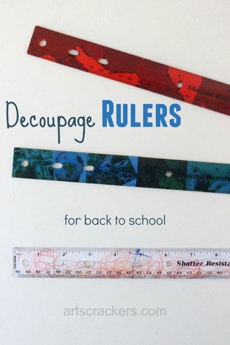 Decoupage Rulers Tutorial for Back to School Ruler Crafts, Diy Locker, School Supplies Highschool, Diy Tumblr, College Diy, Diy School, College School Supplies, School Supplies Organization, Theme Harry Potter