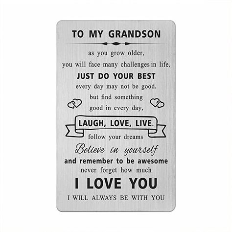 Love My Grandson, Challenges In Life, Card Gifts, Daughter Birthday Cards, Birthday Cards For Son, Step Mum, Wallet Insert Card, Grandson Gift, Granddaughter Birthday