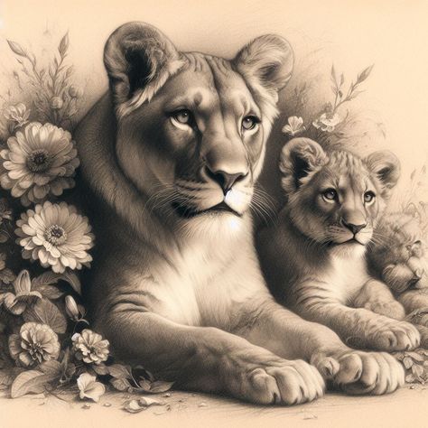 Leona Tattoo, Dragon Eye Drawing, Lioness And Cubs, Female Lion, Lion Drawing, Lion Tattoo Design, Skull Art Drawing, Lion Painting, Lion Images