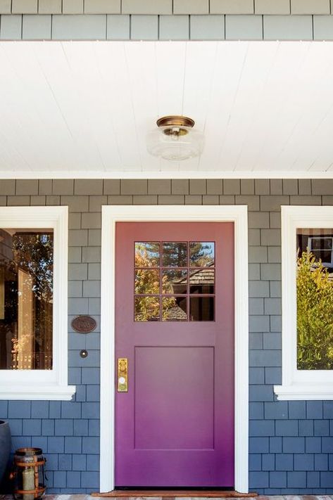 25 Creative Front Door Colors - Paint Ideas for Your Front Door Purple Front Door, Bright Front Doors, Purple Front Doors, Best Front Door Colors, Door Shades, Front Door Inspiration, Best Front Doors, Beautiful Front Doors, Front Door Paint Colors