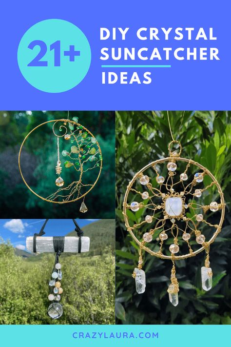 Diy Dream Catcher With Crystals, Diy Sun Catchers Crystals, Home Made Wind Chimes, Sun Catchers Diy How To Make, Wire Art Diy, Hanging Crystals Diy, Beaded Suncatchers, Beaded Wire Art, Dreamcatcher Ideas