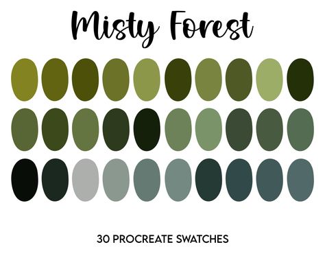 Forest Procreate, Procreate Easy, Swatches Color, Procreate Palette, Hex Color Palette, Color Palette Challenge, Forest Color, Palette Art, Color Schemes Colour Palettes