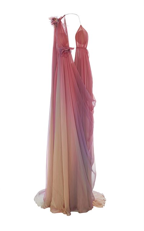 Ombré Grecian Gown by MARCHESA for Preorder on Moda Operandi                                                                                                                                                                                 More Dune Outfits Women, Goddess Ideas, Dress Expensive, God Fashion, Elf Princess, Grecian Gown, Marchesa Spring, Grecian Dress, Grecian Goddess