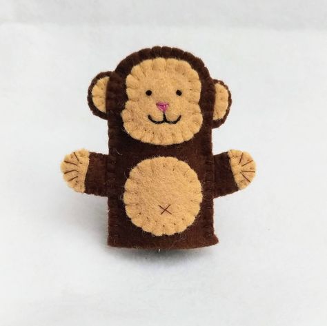 Monkey Finger Puppet, Felt Monkey, Frog Puppet, 5 Little Monkeys, Monkey Puppet, Finger Puppet Patterns, Felt Puppets, Puppets For Kids, Puppets Diy