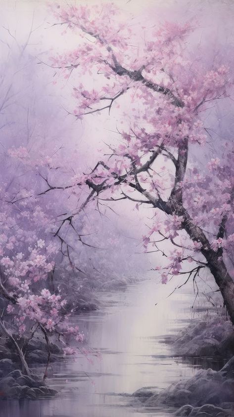 Sombre simple pastel purple impressionism painting background outdoors blossom nature. | premium image by rawpixel.com Purple Impressionism, Lilac Iphone Wallpaper, Iphone Wallpaper Lavender, Wallpaper Lavender, Lilac Iphone, Iphone Wallpaper Pink, Blossom Background, Black And Purple Wallpaper, Floral Art Paintings