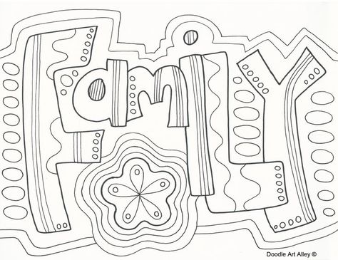 Family Reunion Coloring Pages, Family Doodle, Valentine Doodle, Family Coloring Pages, Family Worksheet, Quote Coloring Pages, Doodle Pages, Reunion Ideas, Family Coloring