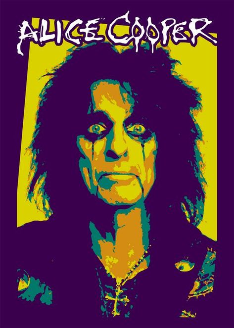 Alice Cooper Poster, Alice Cooper Art, Def Leppard Band, Michael Jackson Wallpaper, Rob Zombie, Alice Cooper, Pop Art Design, Rock Posters, Def Leppard