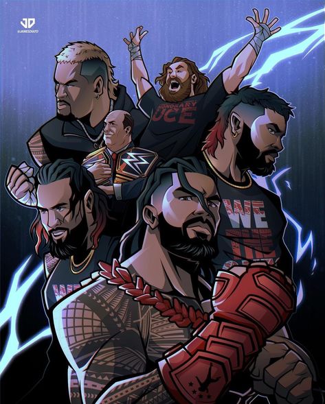 Roman Reigns Tattoo, Wwe Art, Wrestling Pictures, Roman Reigns Family, Wwe Funny, The Bloodline, Chibi Marvel, Paul Heyman, Wwe Superstar Roman Reigns