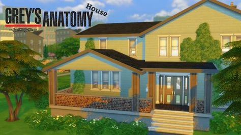 Sims 4 CC's - The Best: Greys Anatomy House by Melly20x Sims 4 Greys Anatomy Cc, Sims 4 Greys Anatomy, Meredith Grey House, Cc Packs, Lego Buildings, Sims House Plans, Grey Houses, Los Sims, Sims 4 Cc Packs