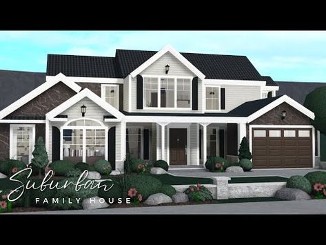 BLOXBURG | Suburban Family Home | (Exterior) Part 1 | Roblox Speed Build - YouTube Suburban Family Home Exterior, Family Home Exterior, Bloxburg Suburban, Suburban Family Home, Modern Suburban House, Winter House Exterior, Planner 5d, Modern Family House, Two Story House Design