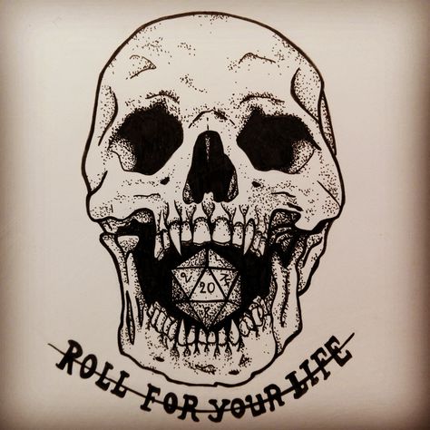 DISPO POUR TATTOO #spirartgraphique #flashtattoo #dice #skull #dotwork #rpg #roleplaygame Dice Line Art, White Necromancer, Dnd Tattoo Designs, Dnd Tattoo Ideas, Skull Dotwork, Dice Tattoos, Dnd Tattoo, Ryan Tattoo, Rpg Wallpaper