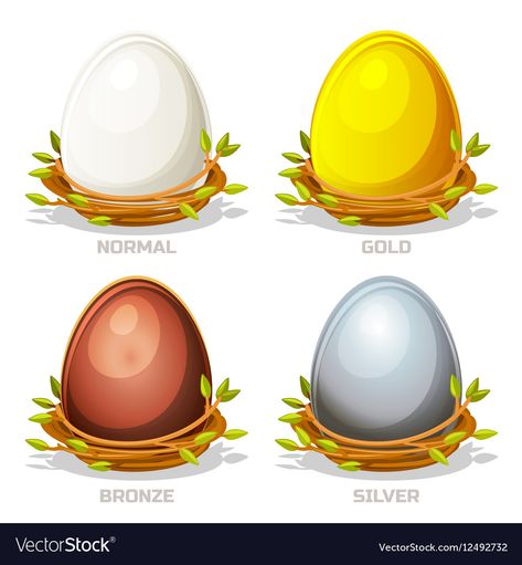 Egg Illustration, Colored Eggs, Egg Nest, Flower Pot Art, Golden Egg, Bronze Mirror, Birds Nest, Cartoon Funny, Coloring Eggs