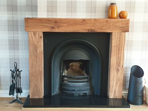 Fire Surround Many Size Variations Hand Crafted Oiled - Etsy Ireland Mantle Beam, Wooden Fire Surrounds, Oak Fire Surround, Wooden Fireplace Surround, Oak Fireplace, Wooden Fireplace, Fireplace Beam, Cottage Room, Fire Surround