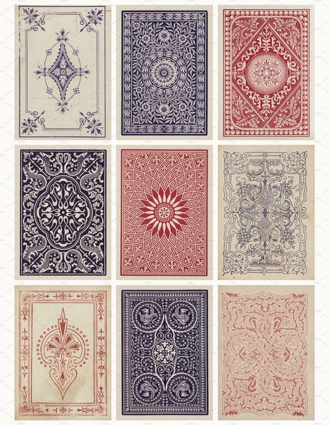 Victorian Games, Playing Cards Art, Playing Cards Design, Karten Design, Vintage Playing Cards, 카드 디자인, Card Pattern, Playing Card Deck, Reading Tarot Cards