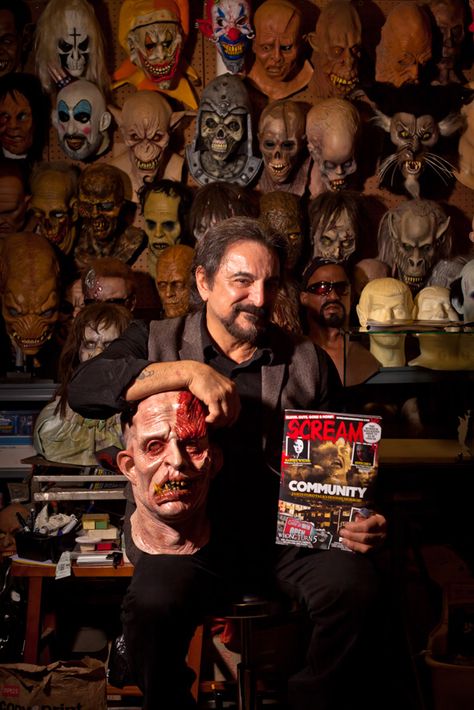 Tom Savini Posing For Photos, Tom Savini, George Romero, Practical Effects, Horror Fanatic, Halloween Products, Horror Makeup, Horror Monsters, What A Day