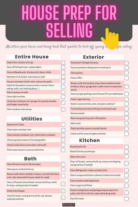 Keep your house in tip-top shape year-round with this simple checklist. Best if used annually or before selling. Don't let these simple fixes decrease your home value and correct them before the home inspector comes. Check my webpage for a free download. Easy House Projects, Selling House Checklist, House For Sell, Home Checklist, House Checklist, House Maintenance, Inspection Checklist, Home Staging Tips, Spring Cleaning Checklist