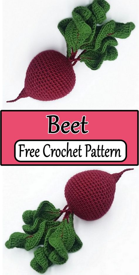 Crochet Amigurumi Beetroot Patterns Beet Crochet Pattern Free, Crochet Beetroot Free Pattern, Crochet Tomato Pattern Free, Crochet Beetroot, Crochet Vegetables Free Pattern, Crochet Kitchen Items, Crochet Vegetables, Crochet Guide, Knitting Gloves Pattern