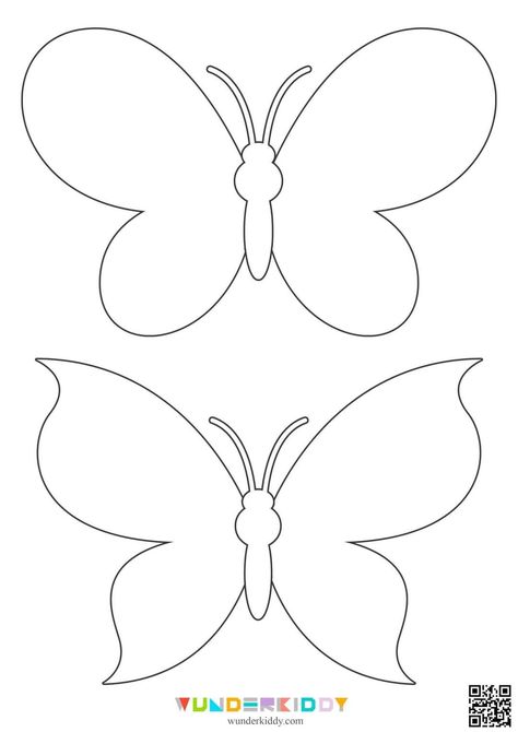 Outline Of Butterfly Drawing, A4 Craft Ideas, Flower Pattern Design Templates, Butterfly Cutouts Printable, Make A Butterfly, Window Templates Free Printable, Butterfly Cut Out Template, Butterfly Outline Printable, Paper Crafts Butterfly