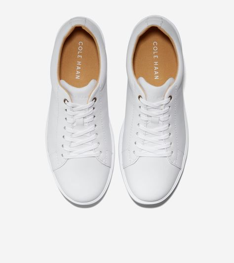 Women's Grand Crosscourt Sneakers in White | Cole Haan Cole Haan White Sneakers, Leather Shoe Care, Work Travel Bag, Comfortable Work Shoes, Oxford Boots, White Leather Sneakers, Cole Haan Men, Cole Haan Women, Leather Products