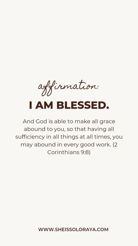 Scriptures For Women, Learn The Bible, Spirituality Affirmations, Christian Affirmations, Bible Verses For Women, Affirmations For Women, Daily Positive Affirmations, Encouraging Scripture, I Am Blessed