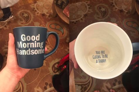 You're going to be a daddy special reveal mug Your Going To Be A Dad Surprise, Cute Ways To Tell Boyfriend Im Pregnant, Husband Pregnancy Suprise, Baby Announcement To Dad, Baby Reveal To Husband, Daddy Announcement Ideas, Daddy Pregnancy Announcement, Hi Daddy Announcement, Pregnancy Announcement To Husband First