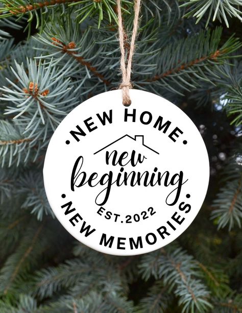 Excited to share the latest addition to my #etsy shop: New Home New Beginning Ceramic Ornament for 2022 or 2023 Christmas Ornament https://etsy.me/3FHYz4Y #white #christmas #newhome #christmasornament #housewarminggift #newhomeornament #newhouseornament #apartmentornam 2023 Christmas Ornament, 2023 Ornament Trends, Engraving Ideas, Ornament Ideas, 2023 Christmas, New Beginning, Ornaments Design, New House, Christmas Prints