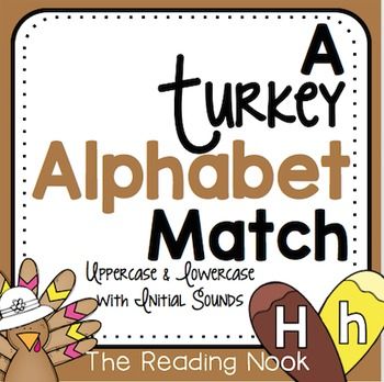 Turkey Alphabet Match Up is a fun way to have students learn, practice and review uppercase and lowercase letters as well as matching pictures with initial sounds! Turkey Alphabet Match, Turkey Alphabet, Thanksgiving Centers, Thanksgiving Lessons, Matching Pictures, Abc Flashcards, Initial Sounds, Activities Ideas, Literacy Resources