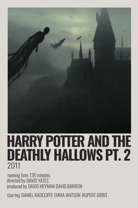 Movie Posters Harry Potter, Harry Potter Movie Poster, Movie Character Posters, Minimalist Polaroid Poster, Series Posters, Deathly Hallows Part 2, Harry Potter Painting, Polaroid Posters, Harry Potter Poster