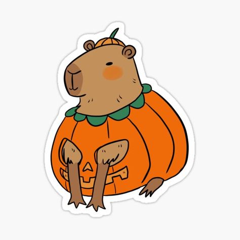 Capybara Halloween, Capybara Illustration, Spooky Halloween Designs, Photoshop Tutorial Graphics, Frog Drawing, Spooky Stickers, Paper Toy, Halloween Drawings, School Stickers