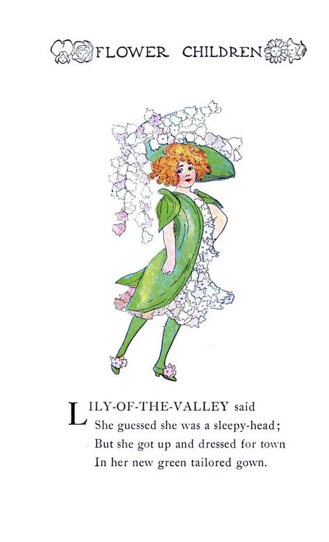 Lily of the Valley. M. T. Ross, illus. Poem by Eliz. Gordon. Culinary Illustration, Human Flower, Fae Folk, Flower Children, Vintage Fairies, Gucci Kids, Language Of Flowers, Flower Fairies, Poetry Collection