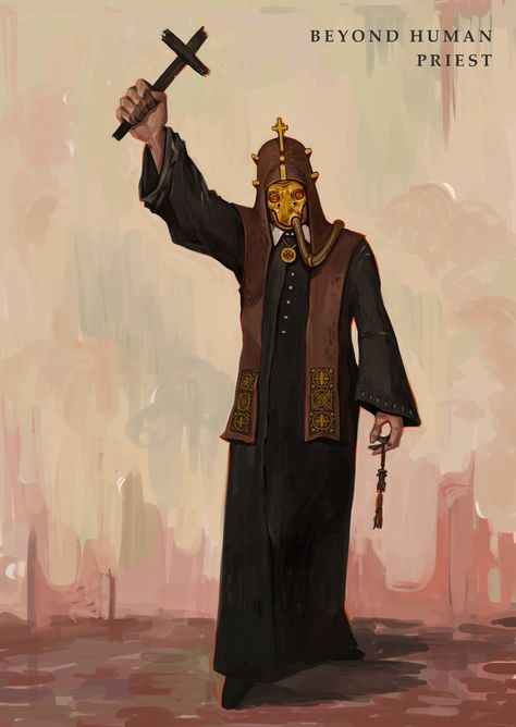 ArtStation - Priest., Sabir Galimov Priest Drawing, Priest Design, Priest Oc, Priest Art, Trench Crusade, Priest Outfit, Fallout Rpg, Catholic Priest, Man Icon