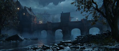 Fantasy Worldbuilding, Lords And Ladies, Bridge Art, Inside House, Family Legacy, Interesting Buildings, Image Painting, Gothic Horror, Fantasy Places