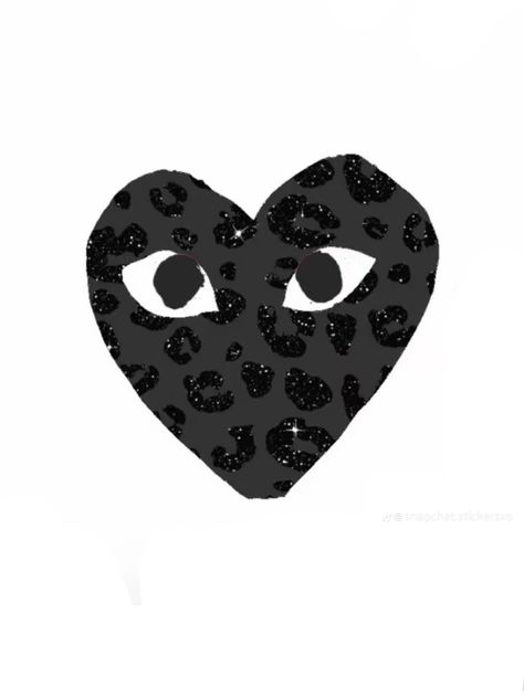 Snap Stickers Heart, Insta Heart Stickers, Leopard Widget, Cdg Wallpaper, Heart With Eyes, Snap Stickers, Stickers Collage, Snapchat Stickers, Gray Aesthetic