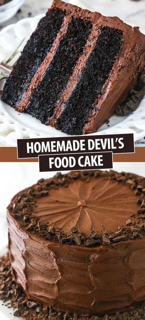 Microwave Dessert, Devil's Food Cake, Devils Food Cake Mix Recipe, Devils Food Cake, Devils Food, Best Chocolate Cake, Best Cake Recipes, Moist Chocolate Cake, Classic Cake