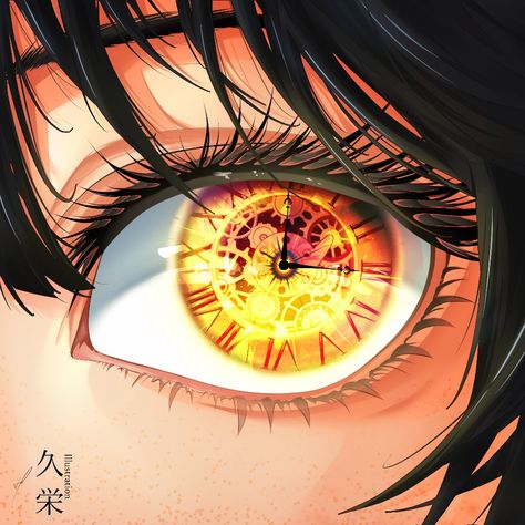 Clock Eye, Chibi Eyes, Tokisaki Kurumi, Anime Date, Super Powers Art, Arte Peculiar, Eyes Artwork, Eyes Wallpaper, Kurumi Tokisaki