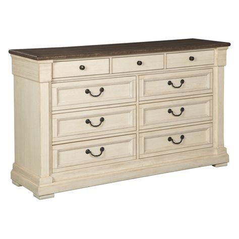 Signature Design by Ashley Bolanburg 2-Tone 9 Drawer Dresser Aspen Bedroom, Ashley Bolanburg, Two Tone Dresser, Farmhouse Dresser, Farmhouse Fresh, Casual Dining Rooms, 9 Drawer Dresser, Bedroom Sets Queen, Bedroom Dresser