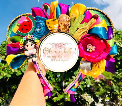 Mexican Headband, Disney Ears Headband, Diy Mickey Ears, Fiesta Birthday Party, Fiesta Party Decorations, Mexican Flowers, Christmas Stocking Pattern, Hair Bow Holder, Fiesta Birthday