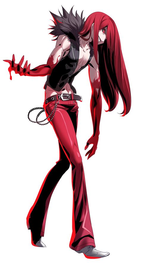 Carmine Art - Under Night In-Birth II Sys:Celes Art Gallery Under Night In Birth, Carnage Marvel, Birth Art, Devil Horns, Kin List, Video Game Character, Game Character Design, Favourite Characters, Video Game Characters