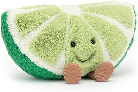 Jellycat Amuseables Slice of Lime Fruit Plush Slice Of Lime, Green Fur, Soft Teddy Bear, Farm Yard, Soft Toy, Stuffed Animal, Plush Toys, Jelly, Baby Mobile