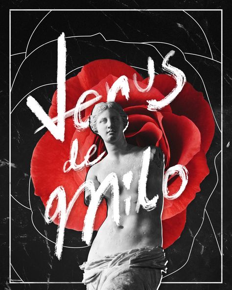 Venus de Milo | Graphic Design Poster made with Photoshop & Illustrator Venus Logo Design, Venus Of Milo, Graphic Design Poster, Photoshop Illustrator, Poster Making, Aphrodite, Album Covers, Digital Design, Poster Design