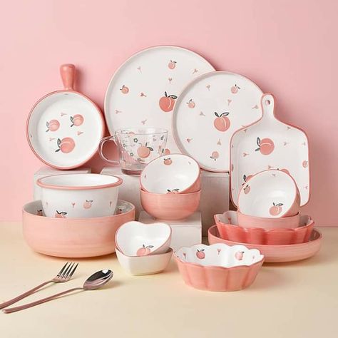 Cute Cooking Utensils, Cute Kitchen Set, Cute Kitchen Wear, Cute Kitchen Accessories, Kawaii Kitchen Accessories, Cute Tupperware, Piring Aesthetic, Cute Kitchen Utensils, Cute Kitchenware