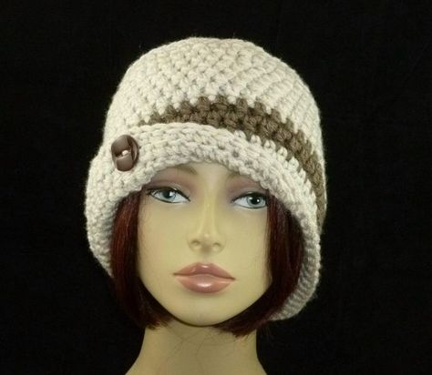 Crochet Cloche Hat, Cappello Cloche, Cloche Hat Pattern, Flapper Cloche, Crochet Adult Hat, Crochet Hat For Women, Hat Patterns Free, Flapper Hat, Hat Patterns To Sew