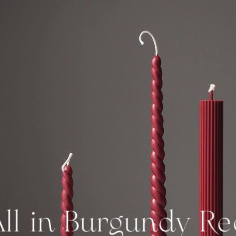 CaiCaiHandmade on Instagram: "Burgundy Red in the holiday season!#christmasred #christmascandles #redcandles #handmadecandles" Red Candle Sticks, Red Christmas Candle, Burgundy Christmas, Red Candle, Tapered Candles, Wedding 2025, Candle Sticks, Red Candles, Christmas 2024