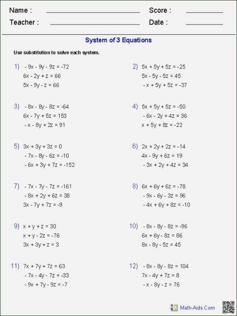 50 solving Linear Equations Worksheet Pdf | Chessmuseum Template Library Linear Equations Worksheet, How To Solve Linear Equations, Solving Linear Equations Worksheet, Linear Equations Activity, Equations Worksheets, Algebra 2 Worksheets, Linear Systems Of Equations, Graphing Inequalities, Writing Linear Equations