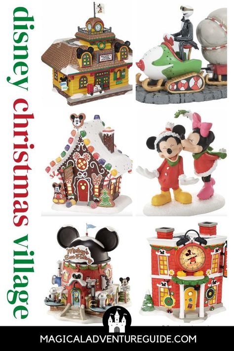 Are you ready to setup your Disney Christmas Village this year? We're sharing some of our favorite Department 56 pieces to give you ideas of what to add to your growing holiday collection! Diy Disney Christmas Village, Disney Christmas Village, Mickey Mouse Ears Hat, Disney Christmas Decorations, Disney Website, Disney World Christmas, Christmas Tree Decorating Themes, Christmas Disney, Christmas Village Houses