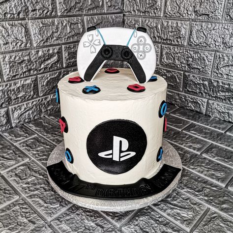 Edible PS5 Controller, PS5 Prints, Personalized Messaging, Swiss Meringue Buttercream Ps5 Cake, Arias Bedroom, Playstation Cake, 8th Birthday Cake, Simple Birthday Decorations, 30 Birthday, 30 Birthday Cake, Ps5 Controller, Play Station